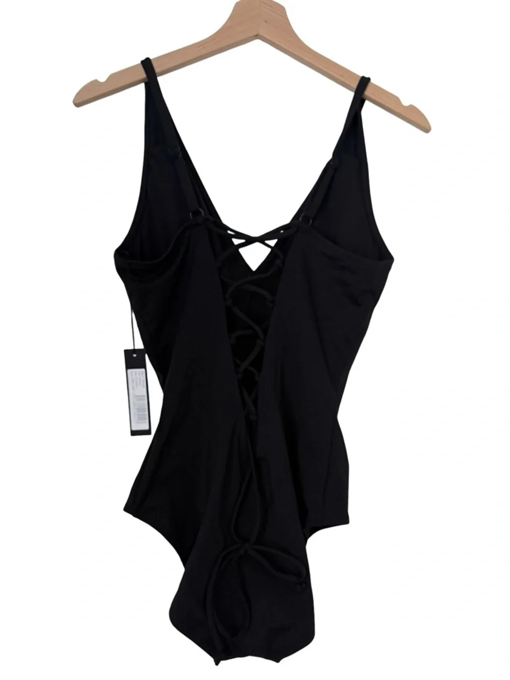 NWT TA3 Plungey One Piece Swimsuit Sz L Black